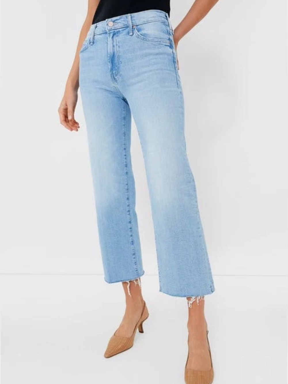 MOTHER The Kick It Ankle Fray Jeans